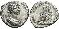 1 Denarius Roman Empire (27BC-395) Silver Hadrian  (76 - 138) 