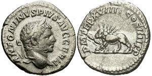1 Denarius Roman Empire (27BC-395) Silver Caracalla (188-217)