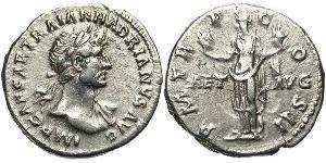 1 Denarius Roman Empire (27BC-395) Silver Hadrian  (76 - 138) 