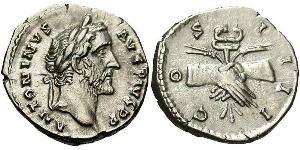 1 Denarius Roman Empire (27BC-395) Silver Antoninus Pius  (86-161)