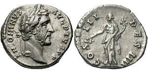 1 Denarius Roman Empire (27BC-395) Silver Antoninus Pius  (86-161)