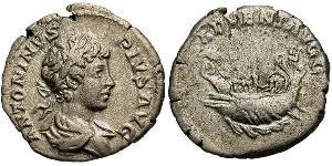1 Denarius Roman Empire (27BC-395) Silver Caracalla (188-217)