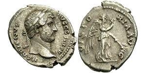 1 Denarius Roman Empire (27BC-395) Silver Hadrian  (76 - 138) 