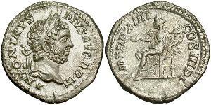 1 Denarius Roman Empire (27BC-395) Silver Caracalla (188-217)
