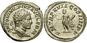 1 Denarius Roman Empire (27BC-395) Silver Caracalla (188-217)
