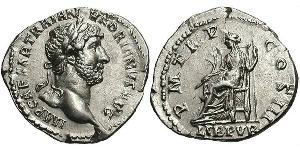 1 Denarius Roman Empire (27BC-395) Silver Hadrian  (76 - 138) 
