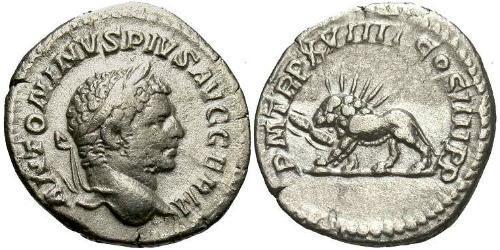 1 Denarius Roman Empire (27BC-395) Silver Caracalla (188-217)