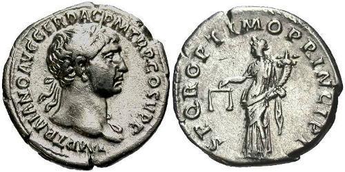 1 Denarius Roman Empire (27BC-395) Silver Trajan (53-117)