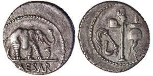 1 Denarius Roman Republic (509BC-27BC) Silver Julius Caesar (100BC- 44 BC)