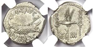 1 Denarius 罗马共和国 (509 BC - 27 BC) 銀 Mark Antony (83BC-30BC)