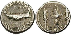 1 Denarius 罗马共和国 (509 BC - 27 BC) 銀 Mark Antony (83BC-30BC)