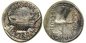 1 Denarius 罗马共和国 (509 BC - 27 BC) 銀 Mark Antony (83BC-30BC)