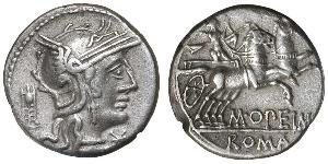 1 Denarius 罗马共和国 (509 BC - 27 BC) 銀 Lucius Opimius