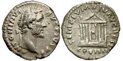 1 Denarius 羅馬帝國 銀 Antoninus Pius  (86-161)