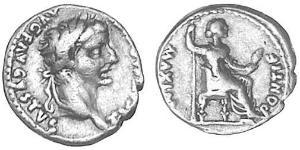 1 Denarius 羅馬帝國 銀 Tiberius Claudius Nero (42 BC-37)