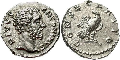 1 Denarius 羅馬帝國 銀 Antoninus Pius  (86-161)