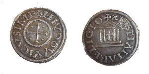 1 Denaro Regno franco (481-843) Argento Ludovico il Pio (778-840)