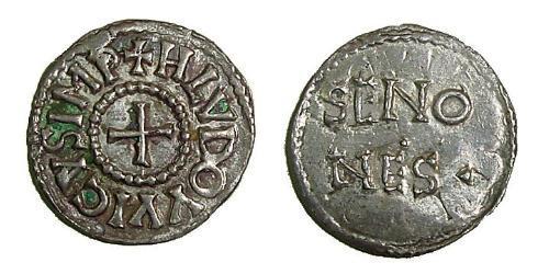 1 Denaro Regno franco (481-843) Argento Ludovico il Pio (778-840)