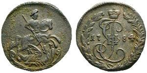 1 Denga Imperio ruso (1720-1917) Cobre Catalina II (1729-1796)