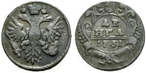 1 Denga Russian Empire (1720-1917) Copper Jelisaweta I Petrowna (1709-1762)