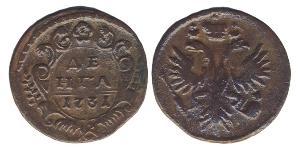 1 Denga Empire russe (1720-1917) Cuivre Ielizaveta I Petrovna  (1709-1762)