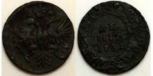 1 Denga Empire russe (1720-1917) Cuivre Ielizaveta I Petrovna  (1709-1762)