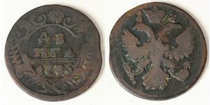 1 Denga Russisches Reich (1720-1917) Kupfer Jelisaweta I Petrowna (1709-1762)