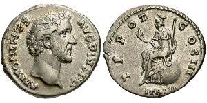 1 Denier Empire romain (27BC-395) Argent Antonin le Pieux  (86-161)