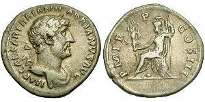1 Denier Empire romain (27BC-395) Argent Hadrien (76 - 138) 