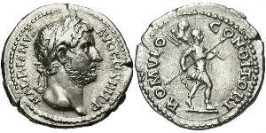 1 Denier Empire romain (27BC-395) Argent Hadrien (76 - 138) 