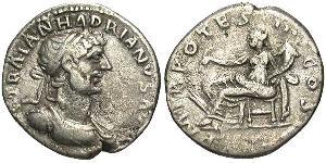 1 Denier Empire romain (27BC-395) Argent Hadrien (76 - 138) 
