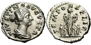 1 Denier Empire romain (27BC-395) Argent Faustina II (130-175)