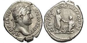 1 Denier Empire romain (27BC-395) Argent Hadrien (76 - 138) 