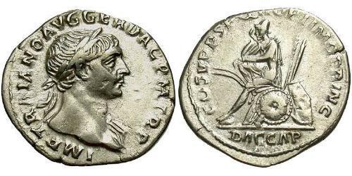 1 Denier Empire romain (27BC-395) Argent Trajan (53-117)