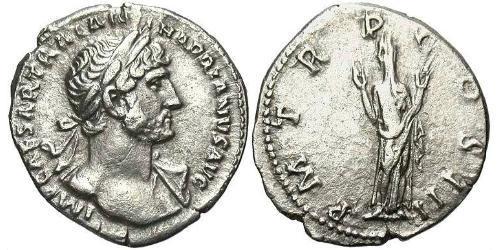 1 Denier Empire romain (27BC-395) Argent Hadrien (76 - 138) 