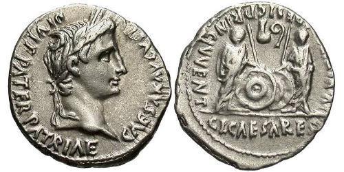 1 Denier Empire romain (27BC-395) Argent Augusto (63BC- 14) 