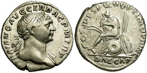 1 Denier Empire romain (27BC-395) Argent Trajan (53-117)