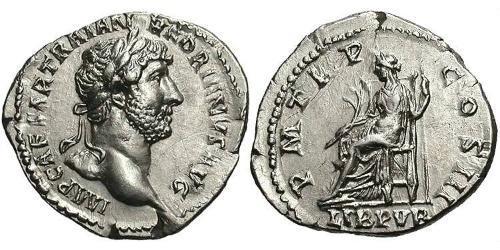 1 Denier Empire romain (27BC-395) Argent Hadrien (76 - 138) 