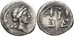 1 Denier République romaine (509BC-27BC) Argent Jules César (100BC- 44 BC)