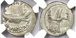 1 Denier République romaine (509BC-27BC) Argent Marc Antoine (83BC-30BC)