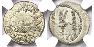 1 Denier République romaine (509BC-27BC) Argent Marc Antoine (83BC-30BC)