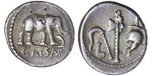 1 Denier République romaine (509BC-27BC) Argent Jules César (100BC- 44 BC)