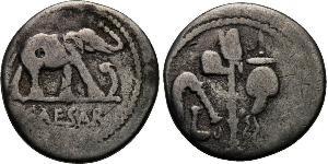1 Denier République romaine (509BC-27BC) Argent Jules César (100BC- 44 BC)