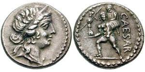 1 Denier République romaine (509BC-27BC) Argent Jules César (100BC- 44 BC)