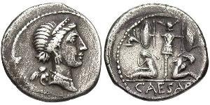 1 Denier République romaine (509BC-27BC) Argent Jules César (100BC- 44 BC)