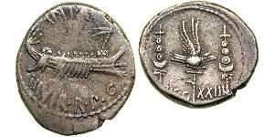 1 Denier République romaine (509BC-27BC) Argent Marc Antoine (83BC-30BC)