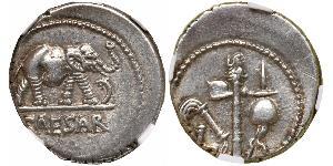 1 Denier République romaine (509BC-27BC) Argent Jules César (100BC- 44 BC)