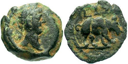 1 Dichalkon Римская империя (27BC-395) Бронза Траян (53-117)