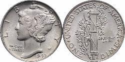 1 Dime / 10 Cent États-Unis d
