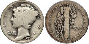 1 Dime / 10 Cent États-Unis d